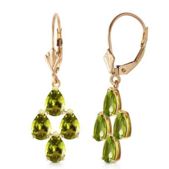 4.5 Carat 14K Gold Parisienne Peridot Earrings - Picture 1 of 2